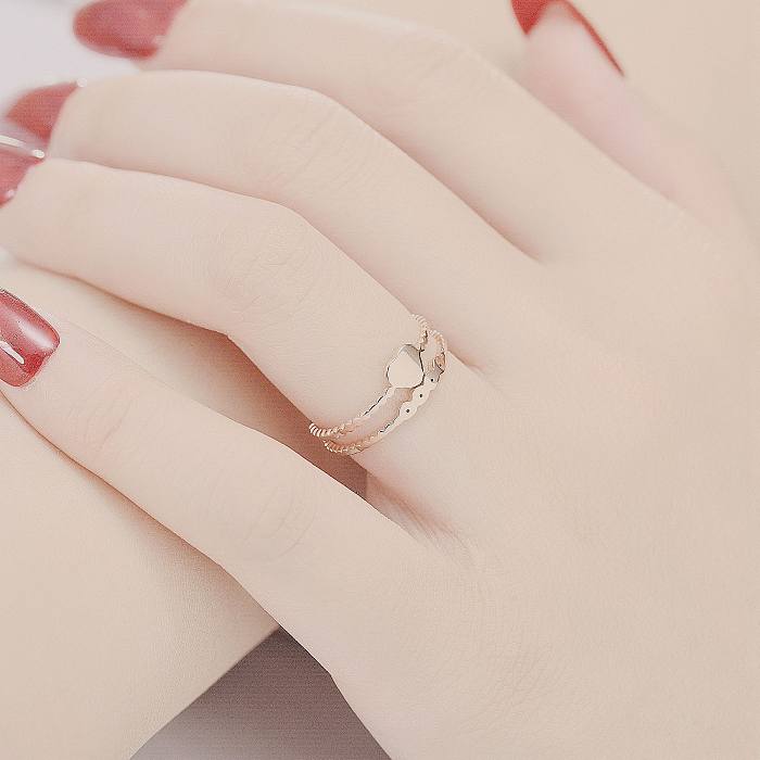 Joyería de anillo de acero de titanio en forma de corazón de moda