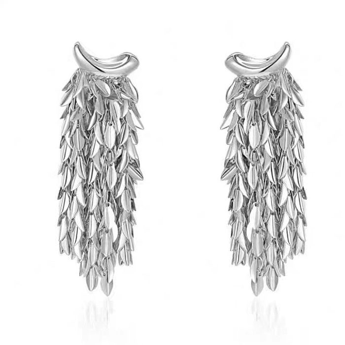 1 Pair Lady Grain Tassel Copper Drop Earrings