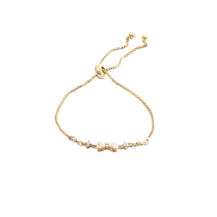 Bracelets en Zircon avec incrustation de perles en cuivre, nœud papillon de Style classique