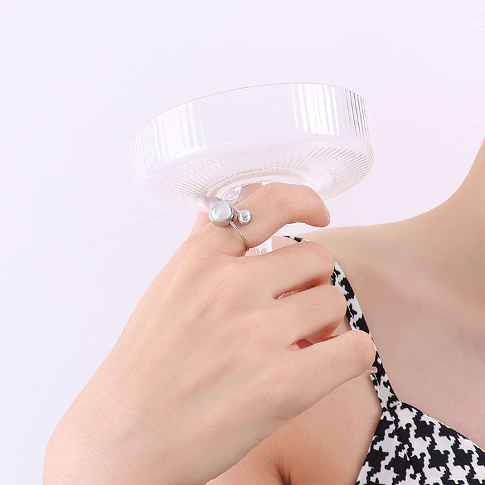 Moda única nova joia de anel de dedo com bola de aço de titânio