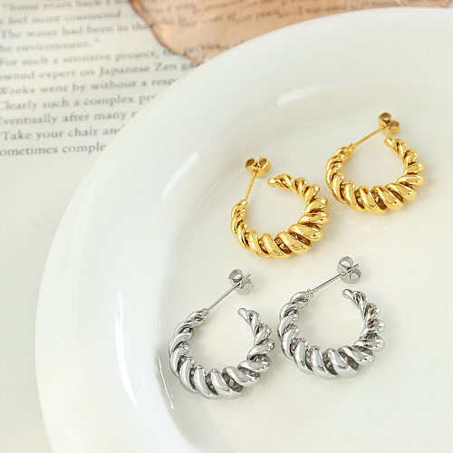 1 Pair Basic Solid Color Brass Earrings