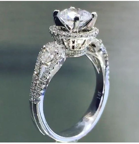 Anéis de pedras preciosas artificiais com embutimento de cobre geométrico feminino