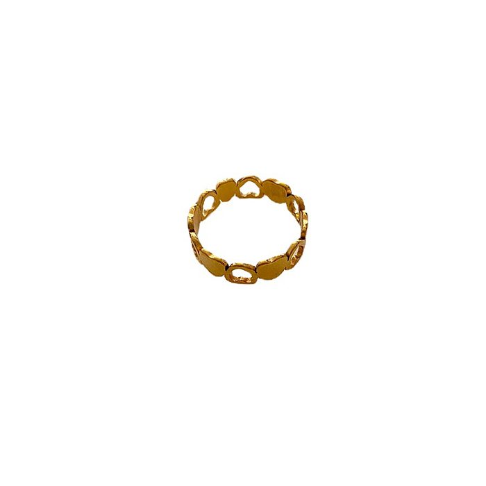 1 pièce d'anneaux de placage en acier titane en forme de cœur à la mode