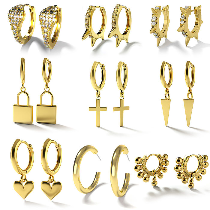 Retro Irregular Brass Gilded  Simple Fashion All-match Star Earrings