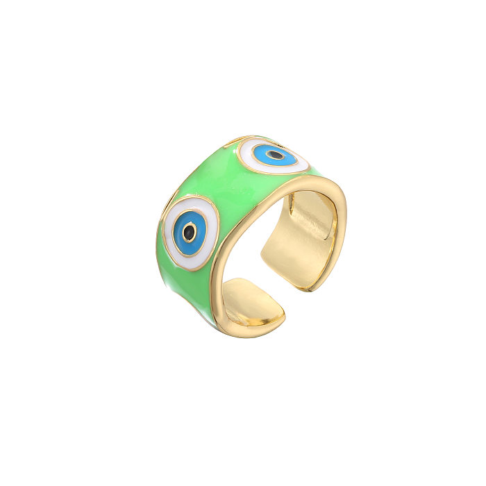 Hecheng Ornament Colorful Oil Necklace Eye Ring Devil's Eye Opening Ring Adjustable Ornament
