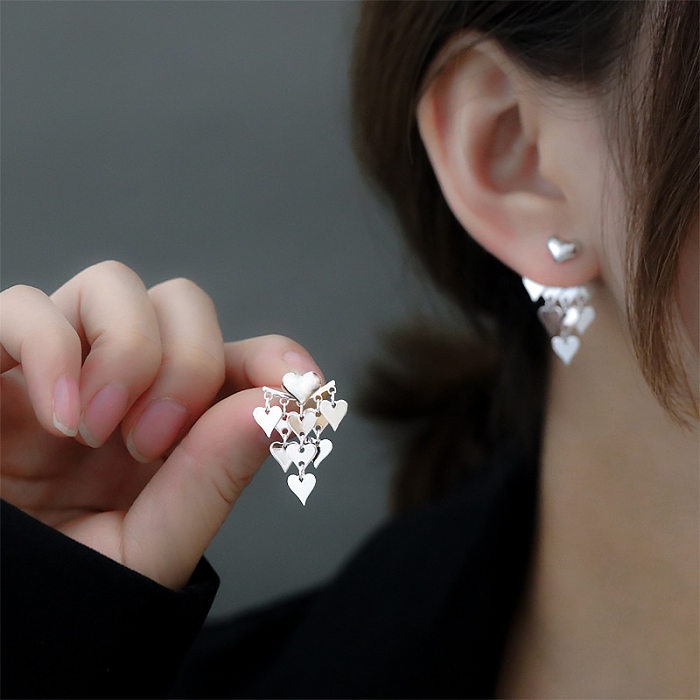 1 Pair Simple Style Streetwear Heart Shape Plating Copper Ear Studs