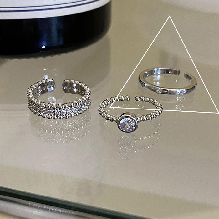 Anéis abertos redondos do zircão de cristal do embutimento do chapeamento de cobre do estilo simples