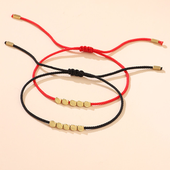 Bracelets élégants et mignons en chaîne tressée irrégulière en cuivre de couleur unie