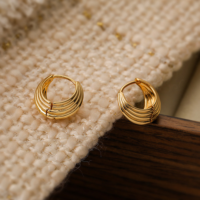 1 par de brincos banhados a ouro 18K estilo vintage estilo simples geométrico chapeamento geométrico