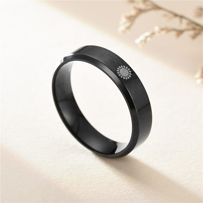 Fashion Sun Moon Stainless Steel Rings Metal Stainless Steel Rings 1 Piece