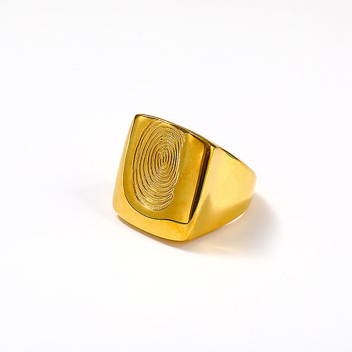 Lady Streetwear Fingerprint Titanium Steel Plating Rings
