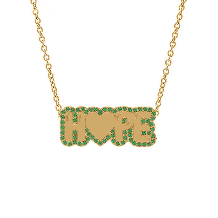 Elegant Streetwear Letter Copper Gold Plated Zircon Pendant Necklace In Bulk
