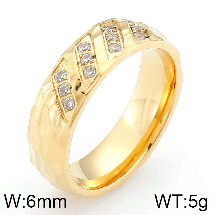 جديد بسيط التيتانيوم الصلب خاتم زوج 18K الذهب خاتم الماس والمجوهرات
