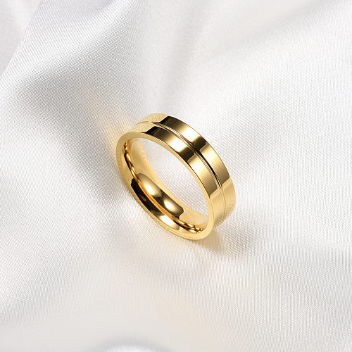 Fashion Geometric Titanium Steel Inlay Rhinestones Rings