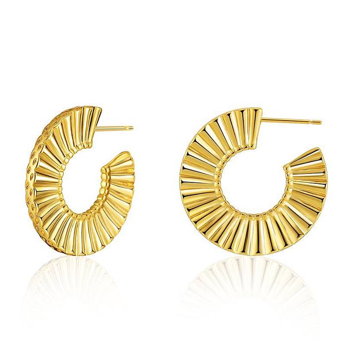 1 Pair Retro Round Copper Plating 18K Gold Plated Ear Studs
