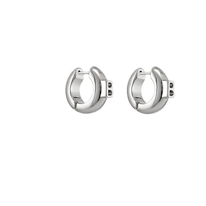 Boucles d'oreilles en cuivre avec lettre de mode Boucles d'oreilles en cuivre plaqué