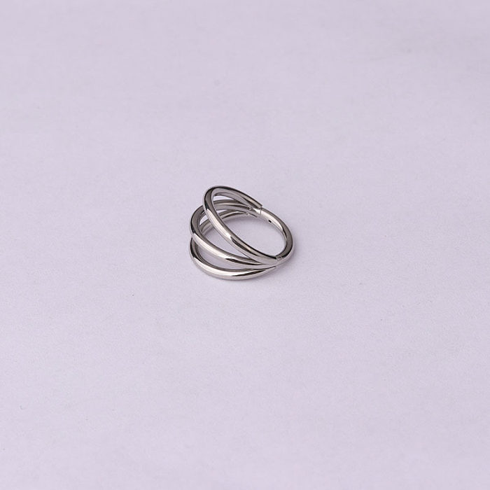 Wholesale Jewelry Fashion Stainless Steel Three-layer Closed Ring jewelry