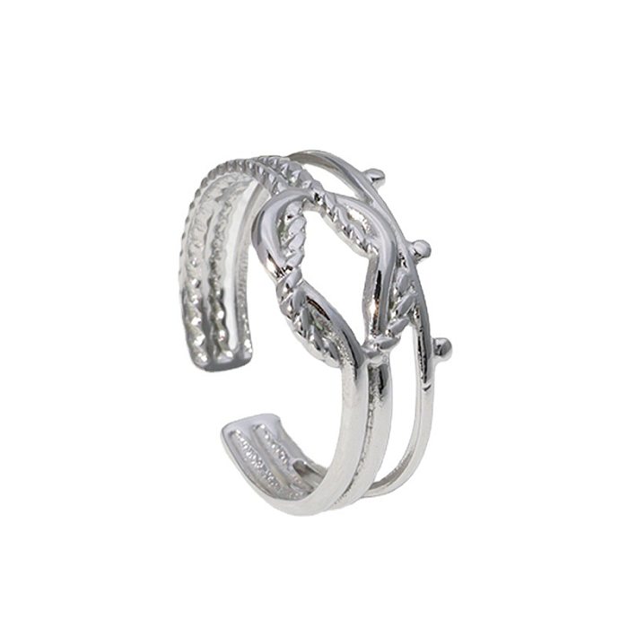 IG Style Simple Style Knot Stainless Steel Plating Hollow Out Open Ring