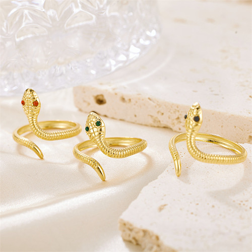 Anéis engraçados de aço inoxidável de cobra estilo legal