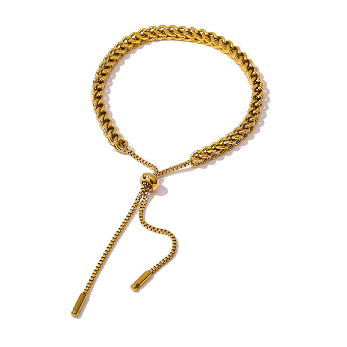 Bracelets et collier pour femmes, couleur unie, placage en acier titane, 1 pièce