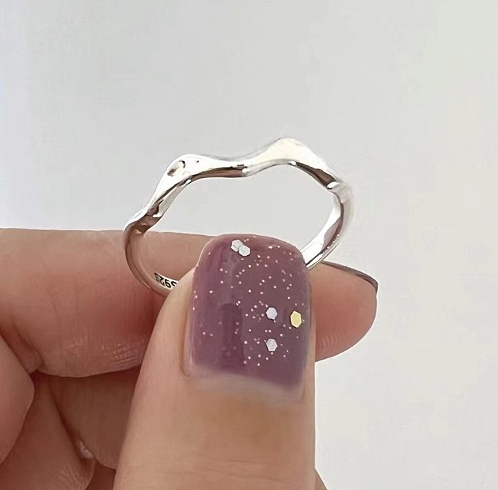 Anéis de cobre com letras redondas da moda de 1 peça