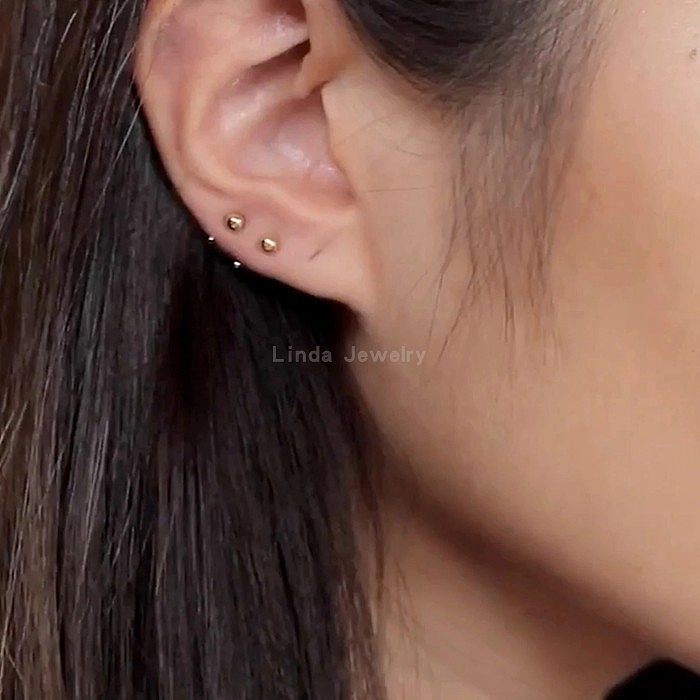 Clous d'oreilles en cuivre plaqué en forme de U de style simple