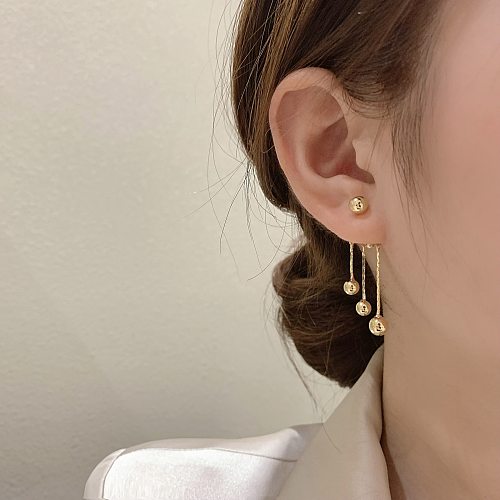 1 paire de boucles d'oreilles pendantes, Style classique Simple, géométrique, plaqué cuivre, plaqué argent