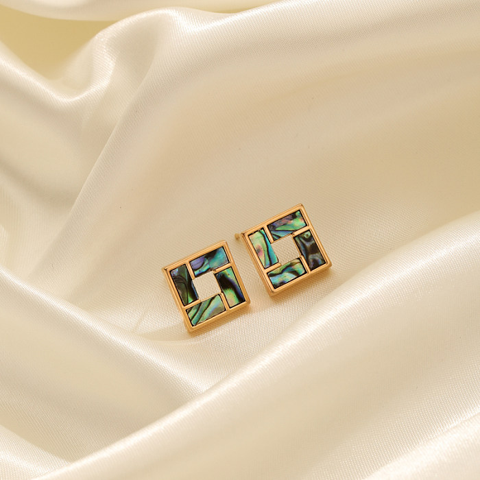 1 Pair Commute Geometric Plating Inlay Copper Acrylic 18K Gold Plated Drop Earrings
