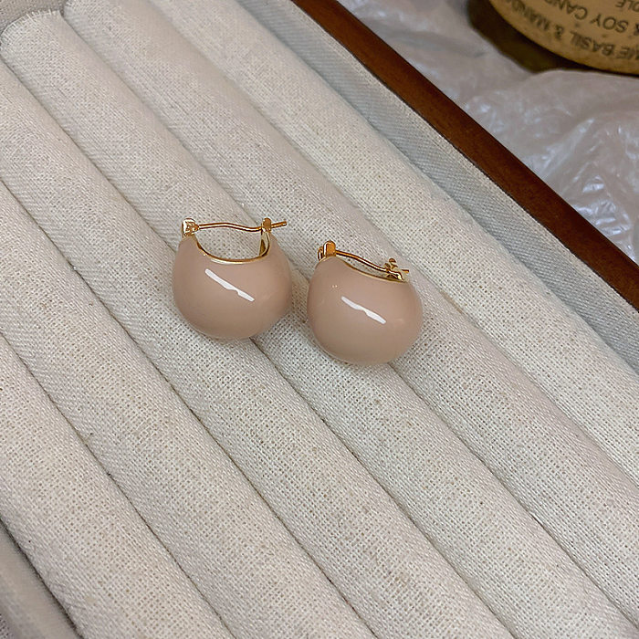 1 par de pendientes colgantes de cobre esmaltados con forma de corazón dulce