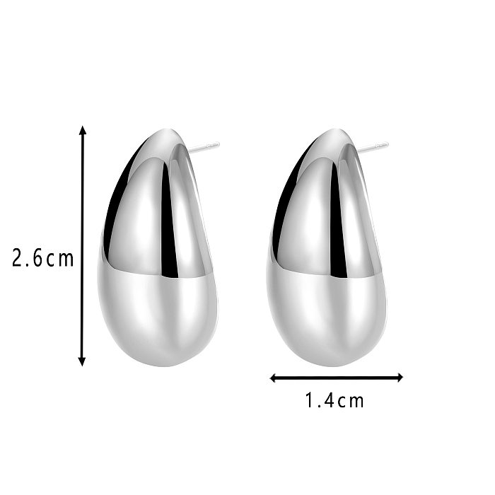 1 paire de boucles d'oreilles pendantes en cuivre et Zircon, Style Simple, en forme de U, incrustation de pampilles