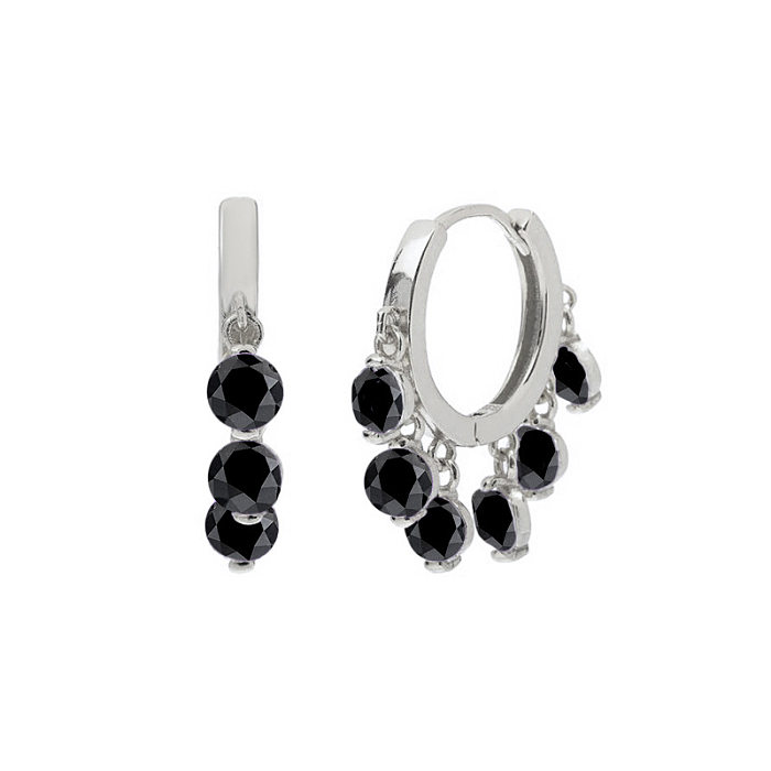 Agulha de prata S925 transfronteiriça moda temperamento micro-incrustada cor zircão fivelas de orelha