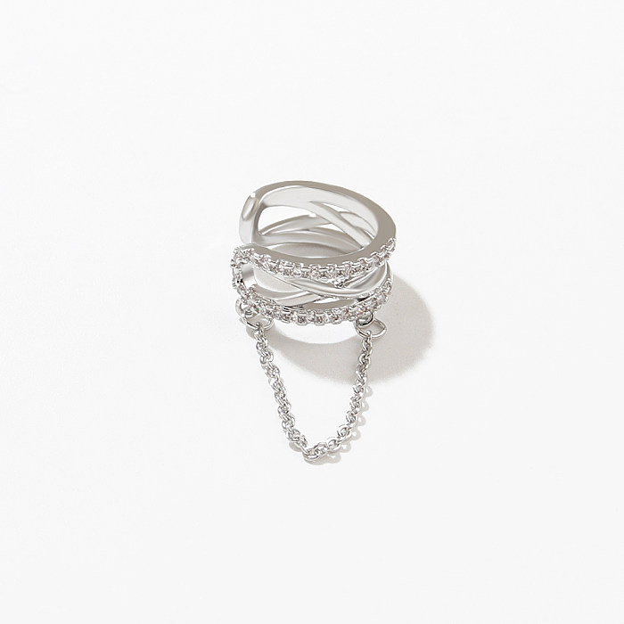 Clips de oreja de circonio de perlas artificiales chapado en cobre animal de estilo simple 1 pieza
