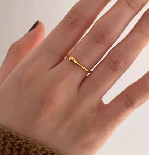 Simple Style Solid Color Stainless Steel Gold Plated Rings In Bulk