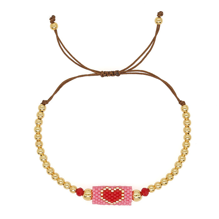 Bohemian Heart Shape Seed Bead Copper Beaded Bracelets