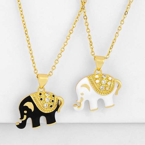 Neue Accessoires Liebe Tier Elefant Halskette Weiblicher Tropfen Diamant Anhänger Großhandel