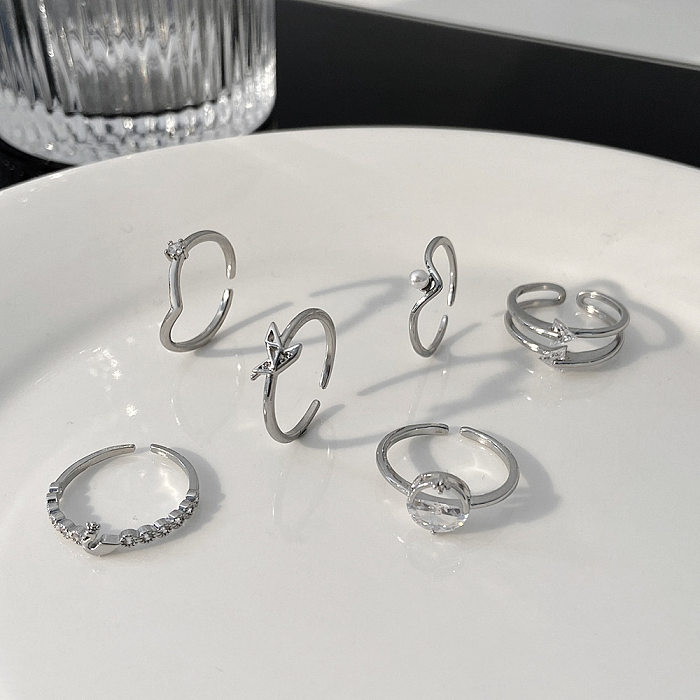 Schlichter offener Ring in Schwanen-Herzform mit Kupferbeschichtung und 14-Karat-Vergoldung