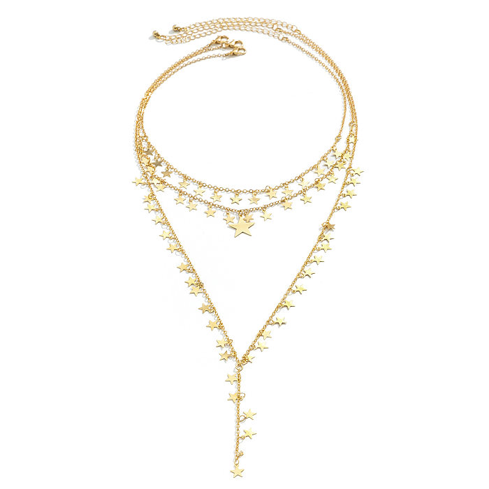 Fashion Star Copper Necklace Layered Tassel Copper Necklaces