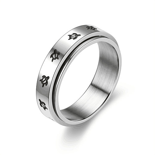 Simple Style Tortoise Titanium Steel Rings 1 Piece