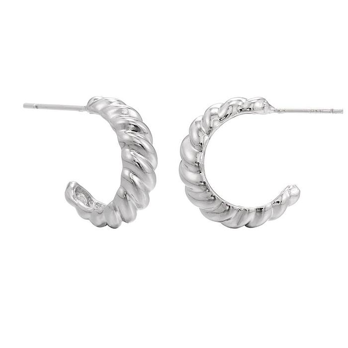 Retro C-shaped Twist Copper Earrings Wholesale jewelry