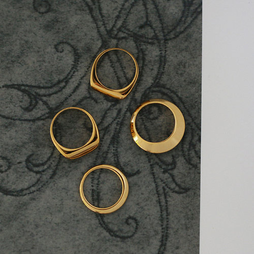 Anéis de chapeamento de aço titânio de cor sólida estilo simples estilo IG 1 peça