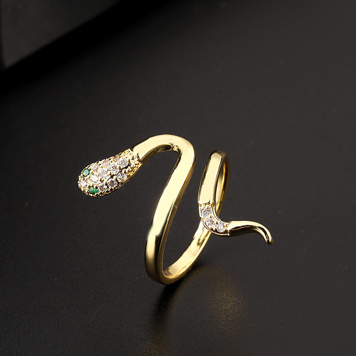 Bague de personnalité ouverte transfrontalière bague papillon en Zircon diamants rétro bague d'index ouvert en forme de serpent bijoux pour femmes