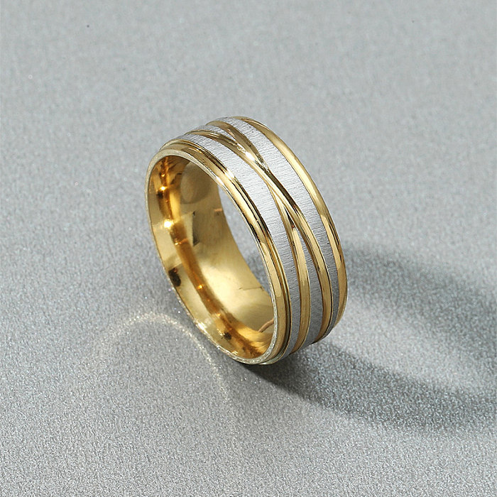 Simple Style Geometric Stainless Steel Rings Plating Stainless Steel Rings 1 Piece