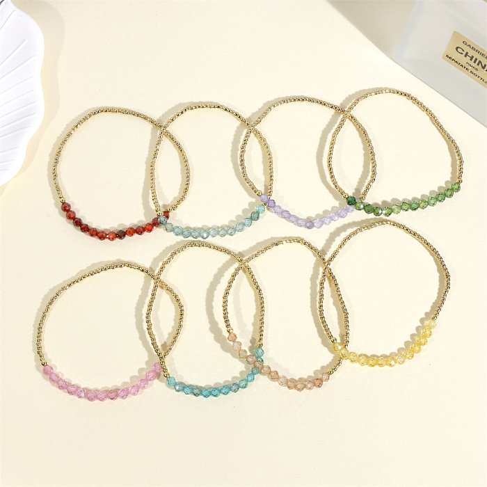Ethnic Style Simple Style Circle Copper Beaded Bracelets