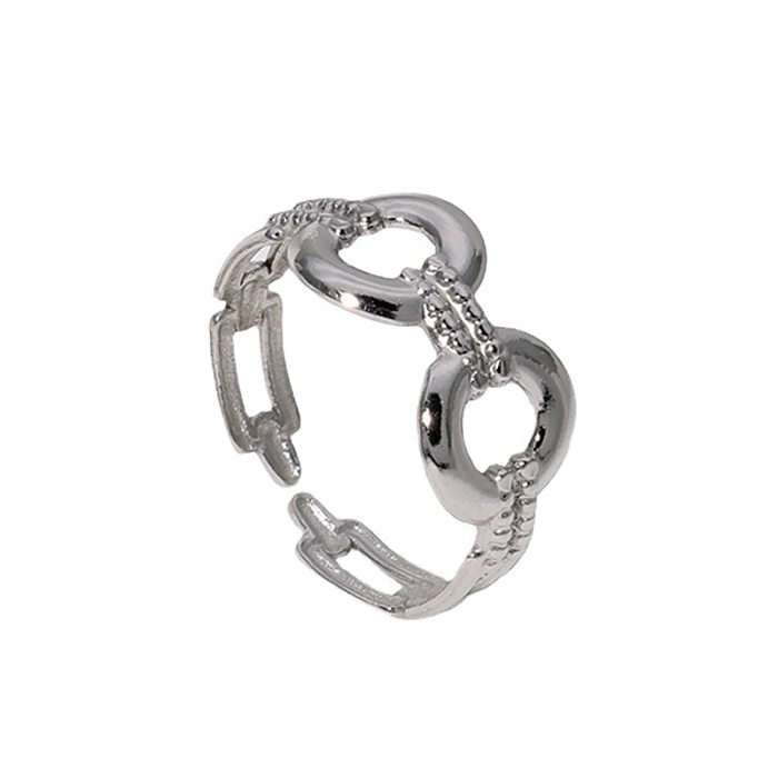 Retro Round Stainless Steel Hollow Out Open Ring