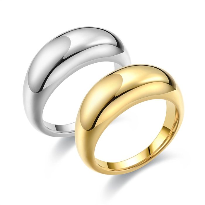Anéis de chapeamento de polimento de aço titânio de cor sólida estilo clássico estilo simples