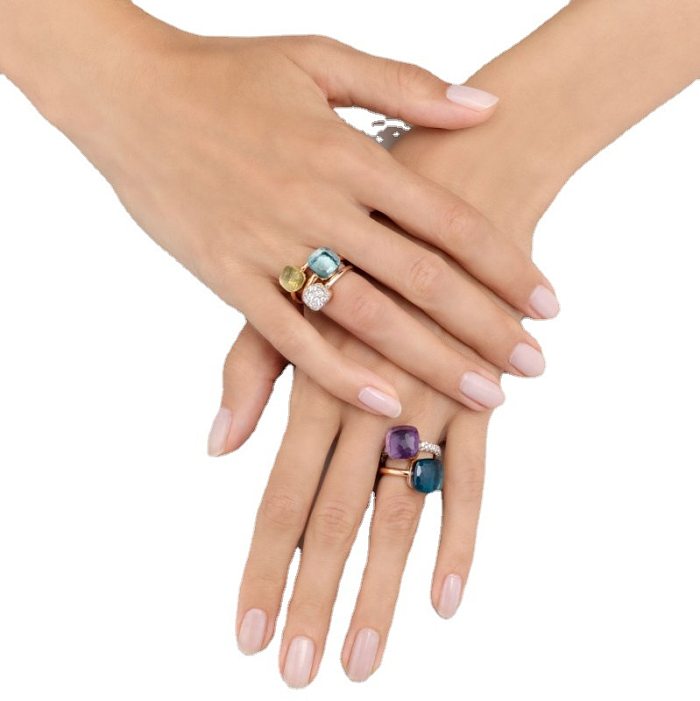 Fashion Geometric Copper Plating Artificial Crystal Rings