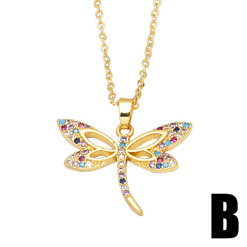 Niche Dragonfly Pendant Simple Personality Clavicle Chain Copper Necklace