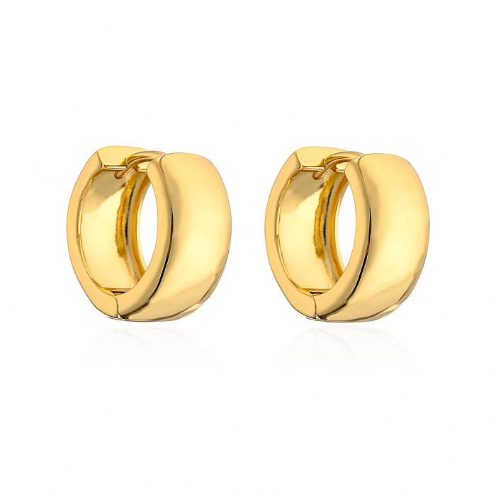 Fashion Geometric Copper Plating Pleated Hoop Earrings 1 Pair