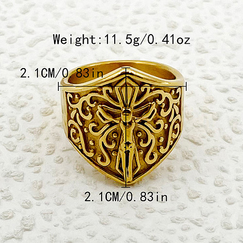Wholesale Roman Style Commute Round Stainless Steel Plating Gold Plated Rings