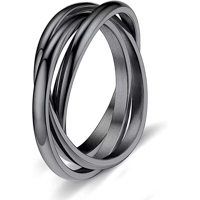 Casual Simple Style Solid Color Titanium Steel Polishing Plating Rings